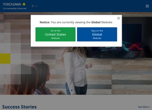 How yokogawa.com looks like on a tablet such as an iPad.