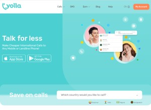 How yollacalls.com looks like on a tablet such as an iPad.