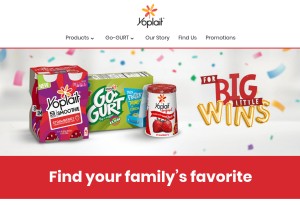 How yoplait.com looks like on a tablet such as an iPad.