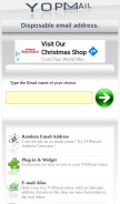 How yopmail.com looks like on a mobile device such as an iPhone.