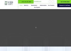 How yorklift.com looks like on a tablet such as an iPad.