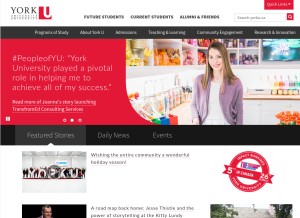 How yorku.ca looks like on a tablet such as an iPad.