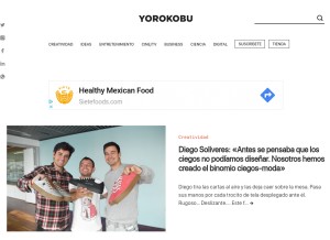 How yorokobu.es looks like on a tablet such as an iPad.