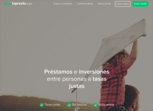 How yotepresto.com looks like on a tablet such as an iPad.