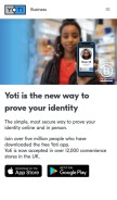 How yoti.com looks like on a mobile device such as an iPhone.