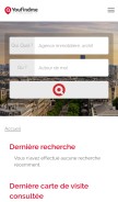 How youfindme.fr looks like on a mobile device such as an iPhone.