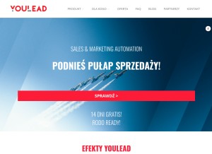 How youlead.pl looks like on a tablet such as an iPad.