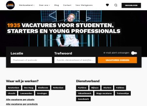 How youngcapital.nl looks like on a tablet such as an iPad.