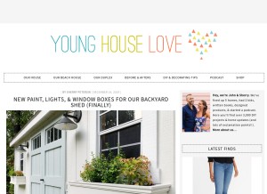How younghouselove.com looks like on a tablet such as an iPad.