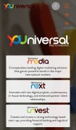 How youniversalmedia.com looks like on a mobile device such as an iPhone.
