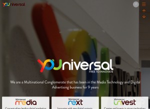 How youniversalmedia.com looks like on a tablet such as an iPad.