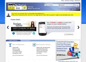 How yourareacode.com looks like on a tablet such as an iPad.