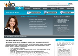 How yourarticlesdirectory.com looks like on a tablet such as an iPad.