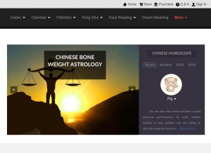 How yourchineseastrology.com looks like on a tablet such as an iPad.