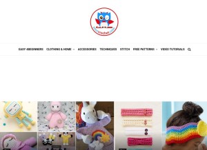 How yourcrochet.com looks like on a tablet such as an iPad.