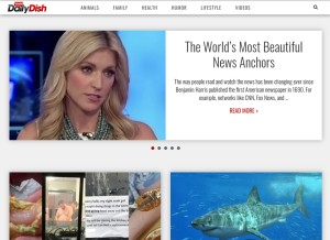 How yourdailydish.com looks like on a tablet such as an iPad.