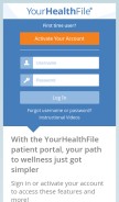 How yourhealthfile.com looks like on a mobile device such as an iPhone.