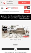 How yourhome.de looks like on a mobile device such as an iPhone.