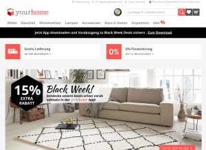 How yourhome.de looks like on a tablet such as an iPad.