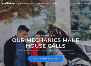 How yourmechanic.com looks like on a tablet such as an iPad.