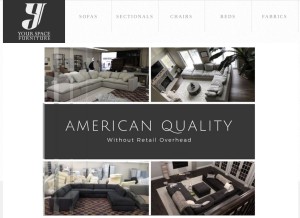 How yourspacefurniture.com looks like on a tablet such as an iPad.