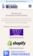 How yourstorewizards.com looks like on a mobile device such as an iPhone.