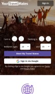 How yourtravelmates.com looks like on a mobile device such as an iPhone.