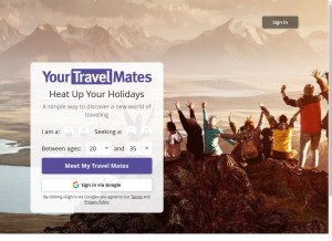 How yourtravelmates.com looks like on a tablet such as an iPad.