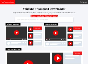 How youthumbnail.com looks like on a tablet such as an iPad.