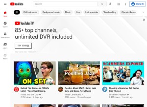How youtube.com looks like on a tablet such as an iPad.