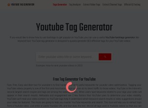 How youtubetaggenerator.com looks like on a tablet such as an iPad.