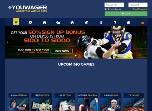 How youwager.eu looks like on a tablet such as an iPad.