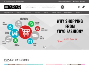 How yoyofashion.in looks like on a tablet such as an iPad.