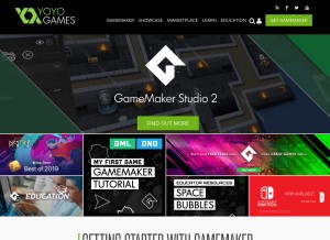How yoyogames.com looks like on a tablet such as an iPad.