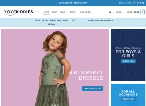 How yoyokiddies.co.uk looks like on a tablet such as an iPad.