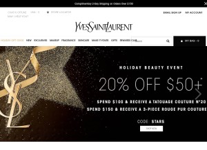 How yslbeautyus.com looks like on a tablet such as an iPad.