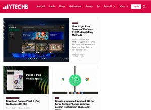 How ytechb.com looks like on a tablet such as an iPad.