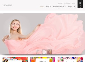 How ytfabric.com looks like on a tablet such as an iPad.