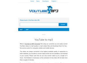 How ytmp3.mobi looks like on a tablet such as an iPad.