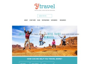 How ytravelblog.com looks like on a tablet such as an iPad.