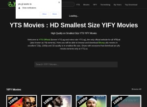 How yts.su looks like on a tablet such as an iPad.