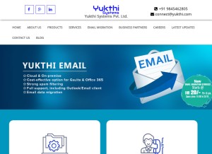 How yukthi.com looks like on a tablet such as an iPad.