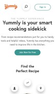 How yummly.com looks like on a mobile device such as an iPhone.