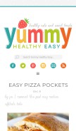 How yummyhealthyeasy.com looks like on a mobile device such as an iPhone.