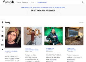 How yumpik.com looks like on a tablet such as an iPad.