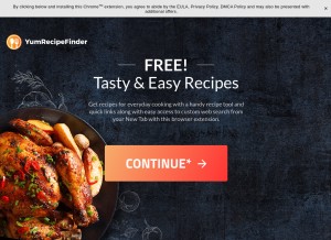 How yumrecipefinder.com looks like on a tablet such as an iPad.