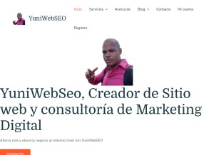 How yuniwebseo.com looks like on a tablet such as an iPad.