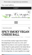 How yupitsvegan.com looks like on a mobile device such as an iPhone.