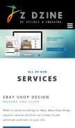 How z-dzine.com looks like on a mobile device such as an iPhone.
