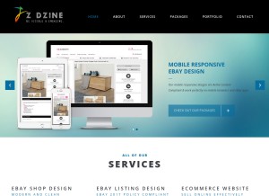 How z-dzine.com looks like on a tablet such as an iPad.